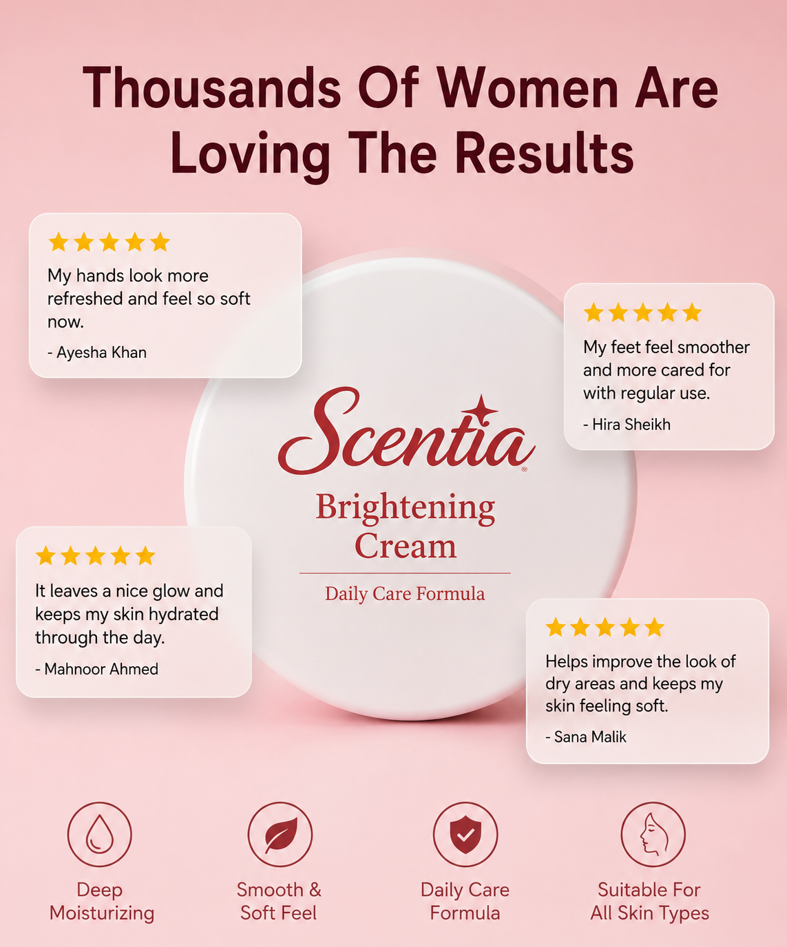 Scentia Brightening Cream 100ml – Hydrating Formula for Healthy-Looking Glow
